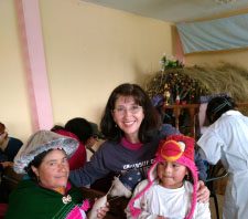 A woman and a child posing for a photo.