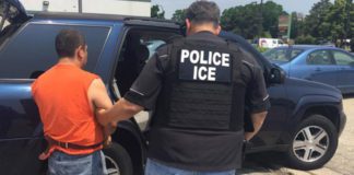 ICE agent making an arrest