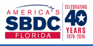 America's sbdc 40th anniversary logo.
