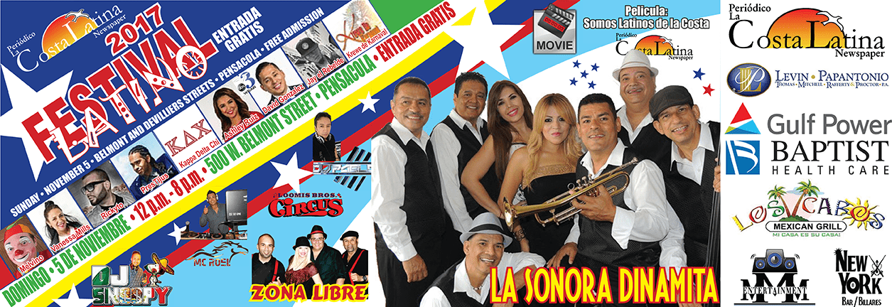 Announcement for the 2017 Latino Festival in Pensacola