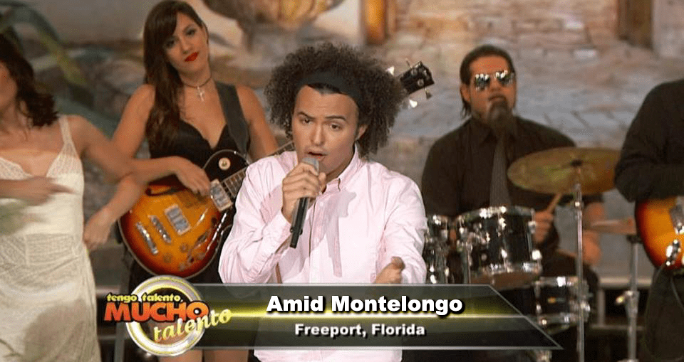 Amid Montelongo singing on stage