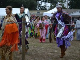 Creek indian dancers dancing