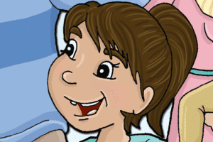 cartoon girl smiling