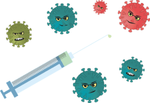 graphic of germs and seringe