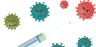 graphic of germs and seringe