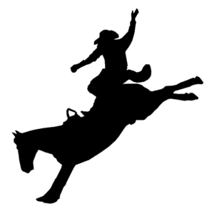 silhouette of cowboy riding a horse