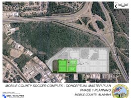 areal conceptual plan map of location where soccer complex will be located