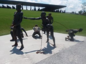 Statue of slaves in chains