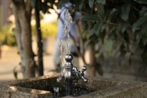 water shooting out of a water fountain