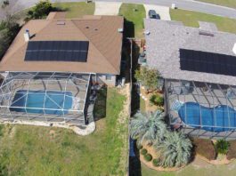 Two adjacent homes with solar panels