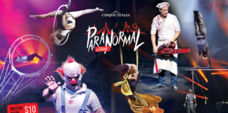 cirque italia terror show flyer with event details