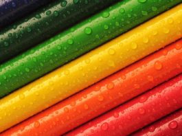 six color pencils