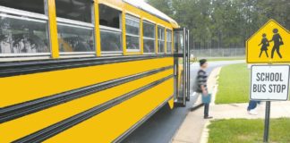 school bus at bus stop