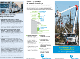 A brochure with images of a power utility truck.