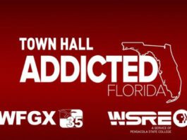 Town hall addicted florida logo.
