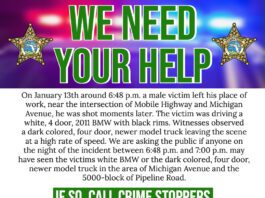 notice from police asking for community help in finding perpetrator