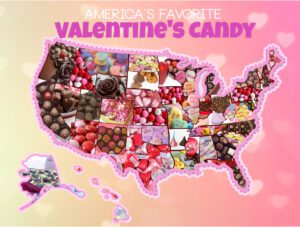 US map with candy filling each state
