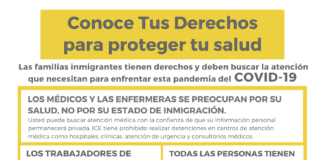 A flyer with the words'contece tu decechos para proteger tu salud'.