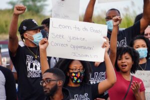 Protesters at rally