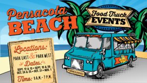 Pensacola Beach Food truck event logo
