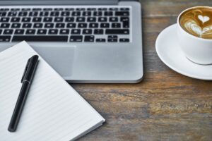 Laptop on table