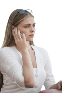 Woman listening to a cell phone