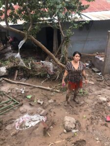 Person standing in mud