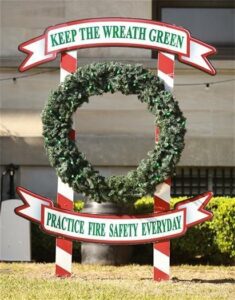 Wreath installed on city property