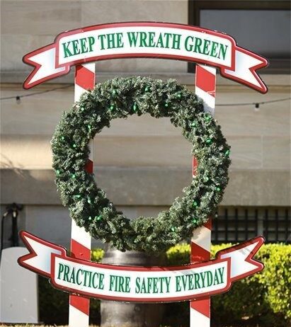 Wreath installed on city property