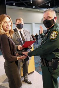 Sheriff Aden and wife during swearing in ceremony