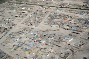 aerial photo of a community in peru