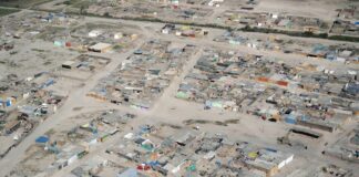 aerial photo of a community in peru