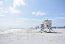 Lifeguard tower on a beach