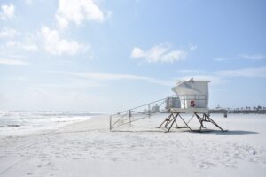 Lifeguard tower on a beach