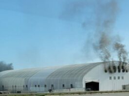 smoke emitting from recycle center