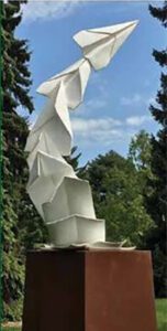 paper plane sculpture