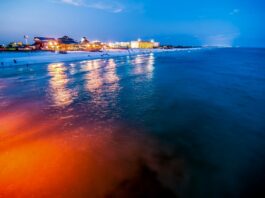 evening view of a beach