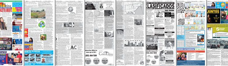 A newspaper with a lot of different articles on it.