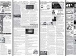 A picture of a newspaper with a lot of different articles.
