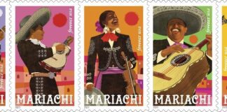mariachi themed postage stamps