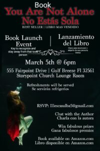 Flyer for You Are Not Alone book launch event