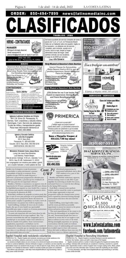 La Costa Latina April 1 - April 14, 2022 Page 6