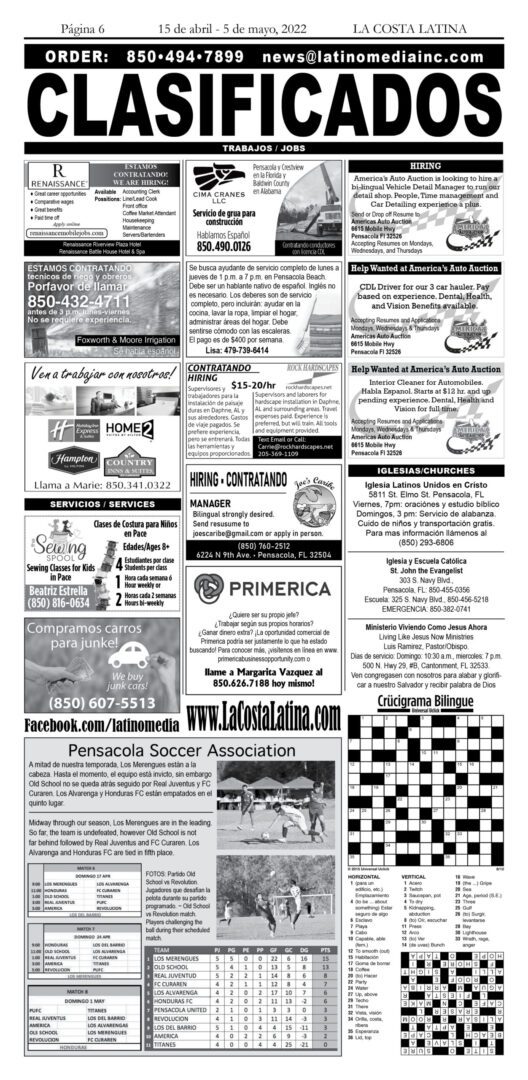 La Costa Latina April 15 - May 5 Page 6