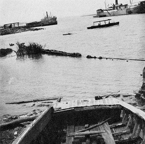 Vintage photo of boat wreckage
