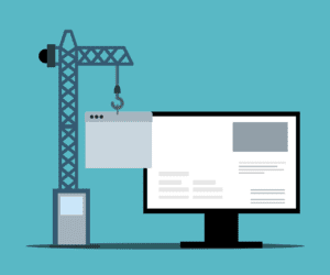 Illustration of crane and computer