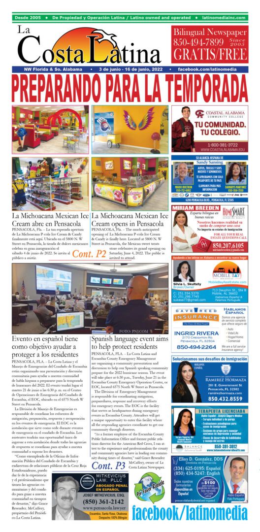 La Costa Latina June 3 - June 16 Page 1