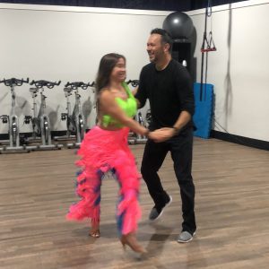 Victor Luna and Anna Joyce Cates rehearsing a dance routine