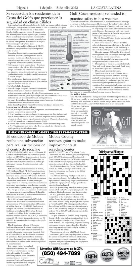 La Costa Latina Edition July 1 - July 15 Page 4