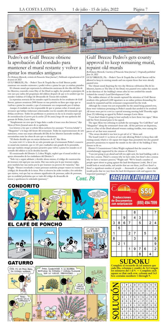 La Costa Latina Edition July 1 - July 15 Page 7
