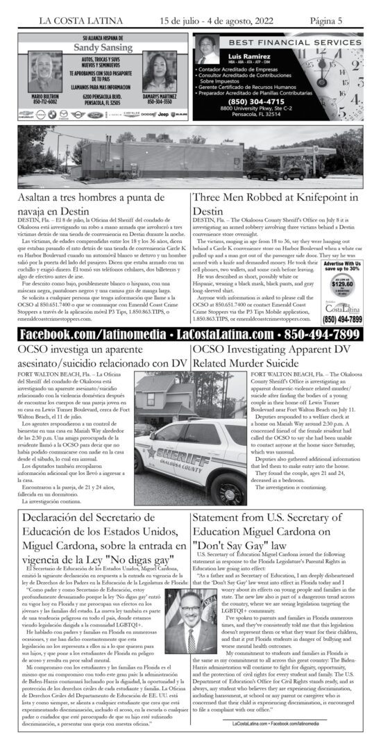 La Costa Latina July 15 - August 4, 2022 - Page 5